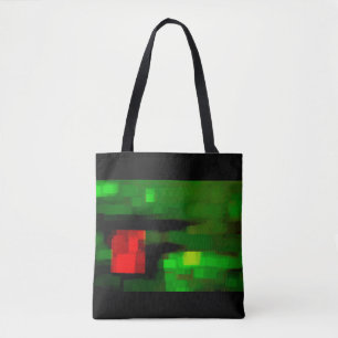 Red and Green Abstract Art Tote Bag