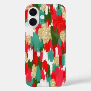 Red and green abstract iPhone 16 case