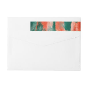 Red and green abstract painted Christmas holiday Wrap Around Label