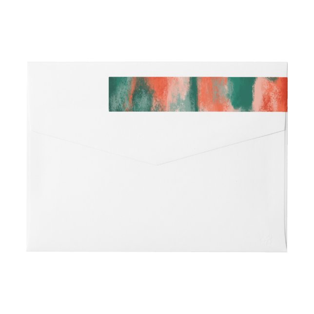Red and green abstract painted Christmas holiday Wrap Around Label (Back)