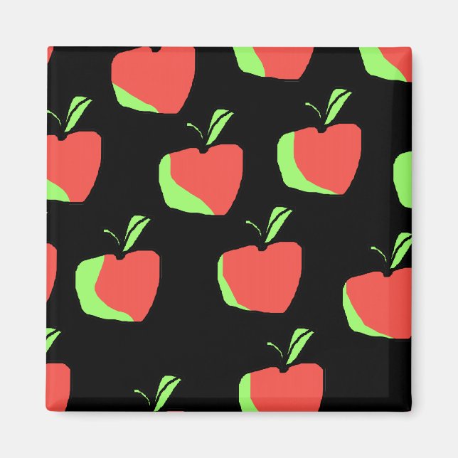Red and Green Apple Pattern. Magnet (Front)