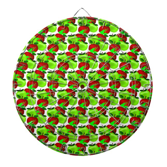 Red and Green apple swatch pattern Dartboard (Front)