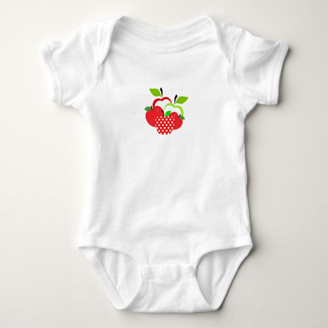 Red and Green Apples Baby Bodysuit (Front)