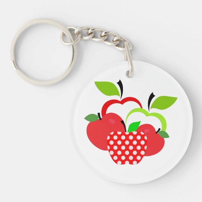 Red and Green Apples Key Ring (Front)