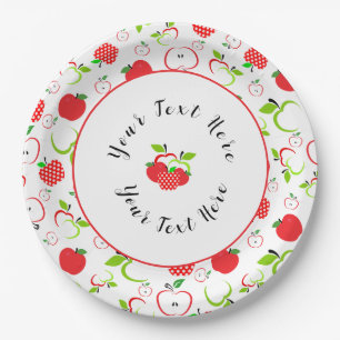 Red and Green Apples Paper Plate