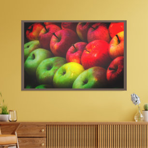 Red and Green Apples Rich Premium Wrapped Wall-Art Canvas Print