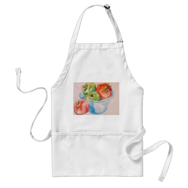 Red and Green Apples still life Art Kitchen Apron (Front)
