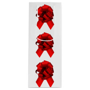 Red and Green Bows Wine Gift Bag