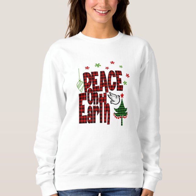 Red and Green Buffalo Plaid Christmas SweatShirt (Front)