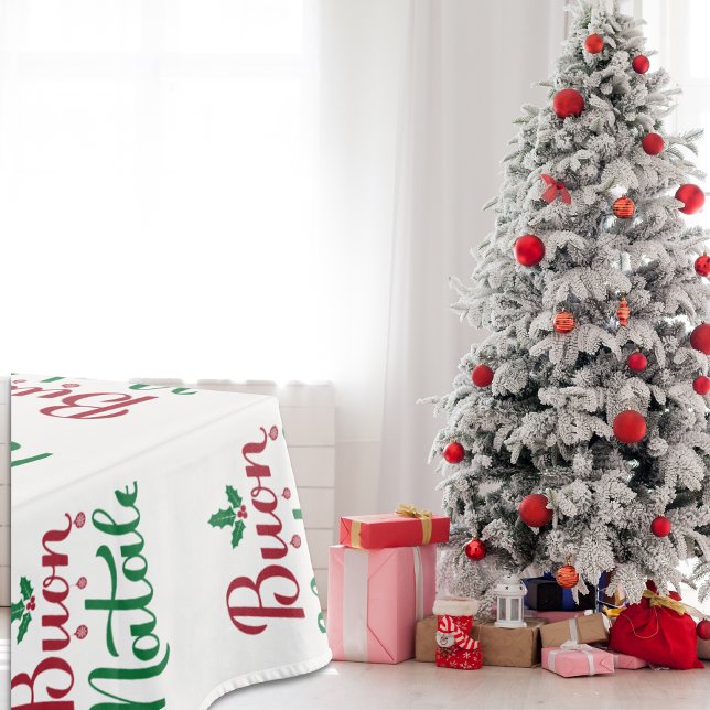 Red and Green Buon Natale Kitchen Dining Table  Tablecloth (Creator Uploaded)