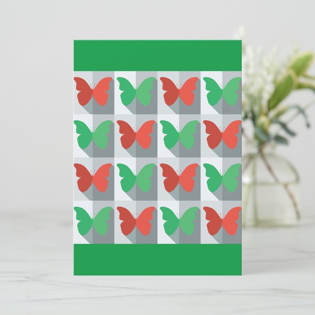 Red And Green Butterflies Invitation (Creator Uploaded)