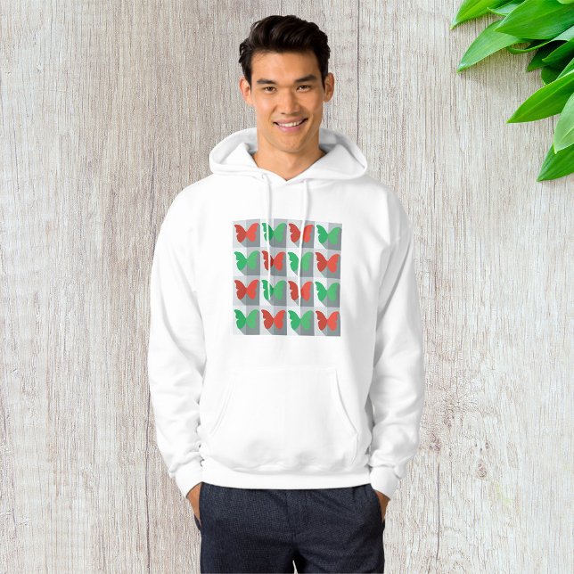Red and Green Butterfly Pattern Hoodie (Creator Uploaded)