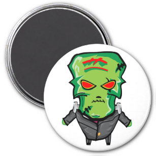 Red and green cartoon creepy monster magnet