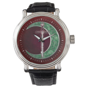 Red And Green Celtic Moon Watch