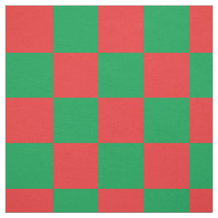 Red and green chequerboard pattern fabric