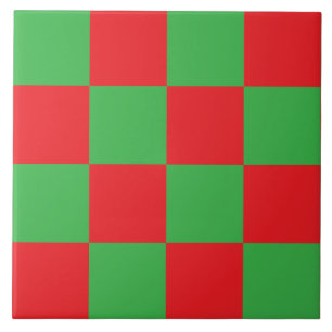Red And Green Chequered Design Tile
