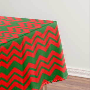 Red and Green Chevron Pattern Design  Tablecloth