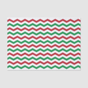 Red and Green Chevron Pattern Tissue Paper