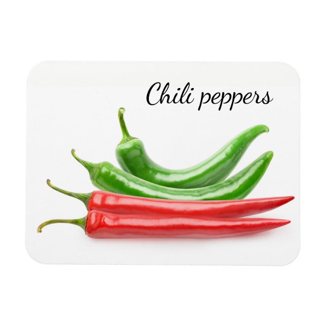 Red and green chilli peppers magnet (Horizontal)