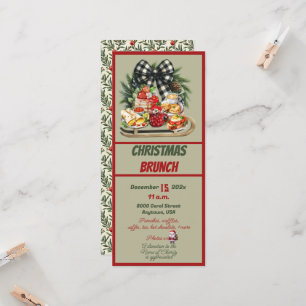Red and Green Christmas Design Brunch Invitation