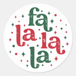 Red and Green Christmas Fa La La La Envelope Seal