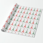 Red and Green Christmas French Theme Eiffel Towers