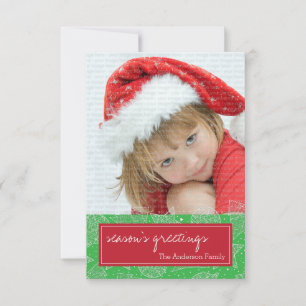 Red and Green Christmas Holiday Photo Card