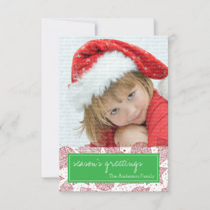 Red and Green Christmas Holiday Photo Card