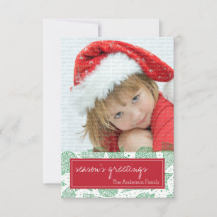 Red and Green Christmas Holiday Photo Card