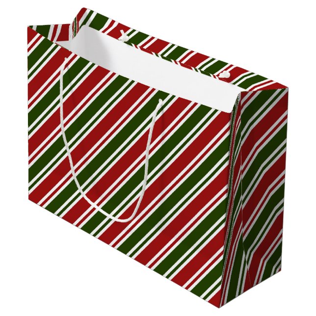 Red and Green Christmas  Large Gift Bag (Front Angled)