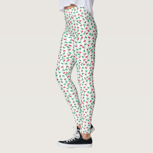 Red and Green Christmas Lights Leggings