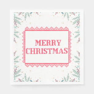 Red and Green Christmas Napkin