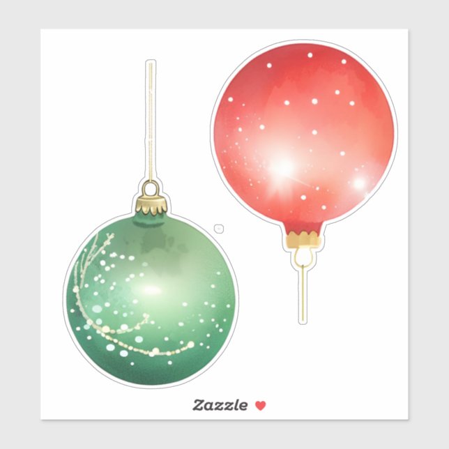 Red and Green Christmas Ornaments (Sheet)