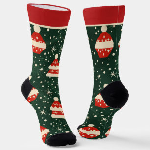 Red and Green Christmas Socks with Name
