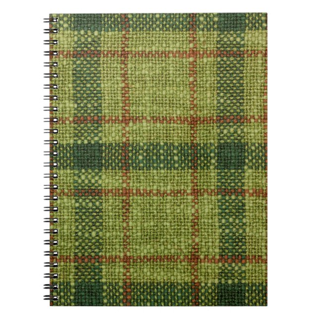 Red and green Christmas tartan. Notebook (Front)