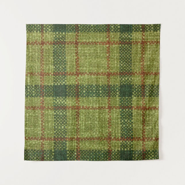 Red and green Christmas tartan. Tapestry (Front)