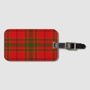 Red and Green Clan MacKinnon Tartan Luggage Tag