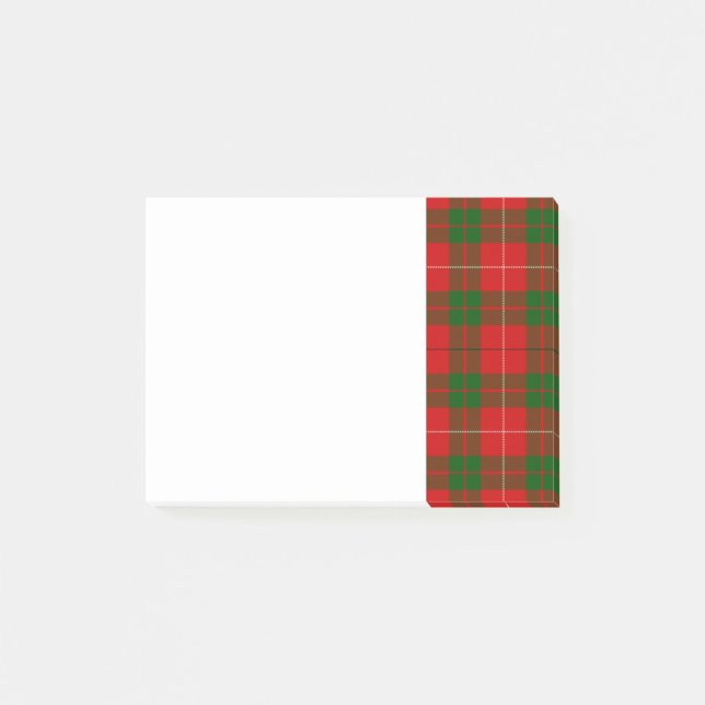 Red and Green Clan MacKinnon Tartan Post-it Notes (Front)