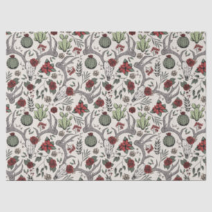 Red and Green Country Cowgirl Christmas Antlers Tissue Paper