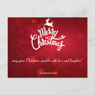 red and green cute chrismas greeting card