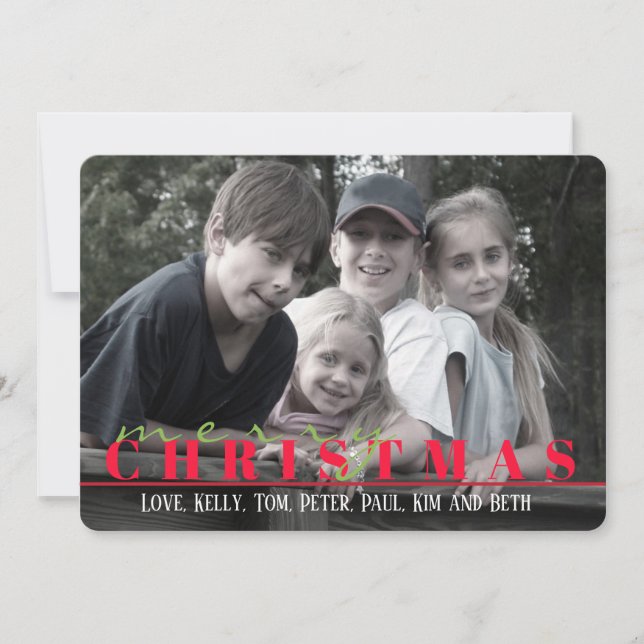 Red and green dots Double Sided Photo Card (Front)