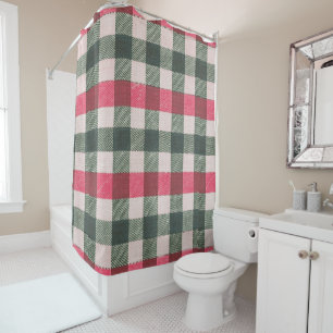Red  and Green Farmhouse  Shower Curtain