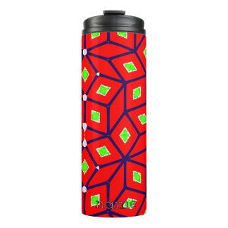 Red and Green Festive Geometric Thermal Tumbler