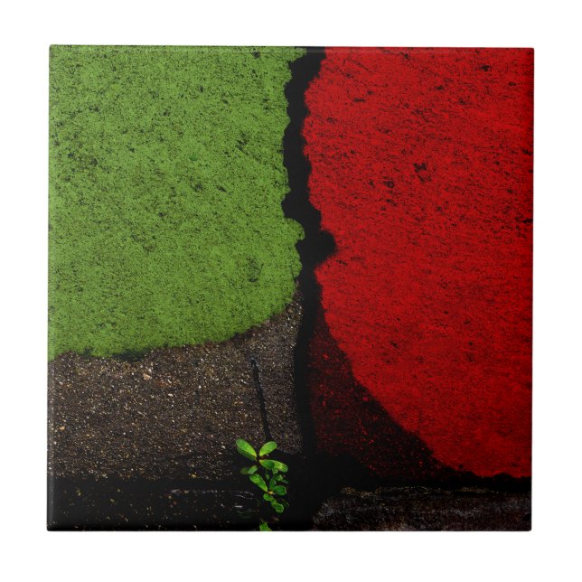 Red and Green Fine Art Photograph Tile (Front)