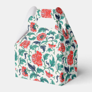 Red and Green Floral Pattern Favour Box