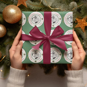 Red and Green From Santa Personalised Christmas Wrapping Paper