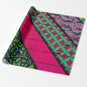 Red and green garment wrapping paper