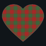 Red and Green Gingham Pattern Heart Sticker<br><div class="desc">Get ready for Christmas with this festive red and green gingham pattern. Alternating red,  dark red,  and green squares form a bold,  buffalo plaid.  

 

 Digitally created image. 
 Copyright © 2011 Claire E. Skinner. All rights reserved.</div>