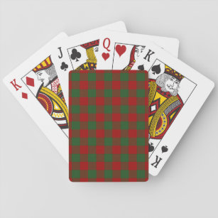Red and Green Gingham Pattern Playing Cards