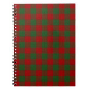 Red and Green Gingham Pattern Spiral Notebook
